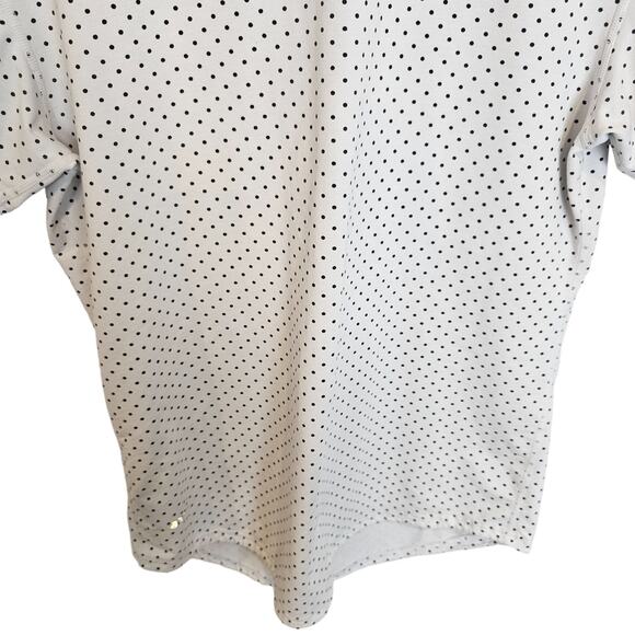 BYLT Drop Cut Lux Bylt Shirt Polka Dot Shirt Men L White Black Athletic Shirt - Picture 3 of 7